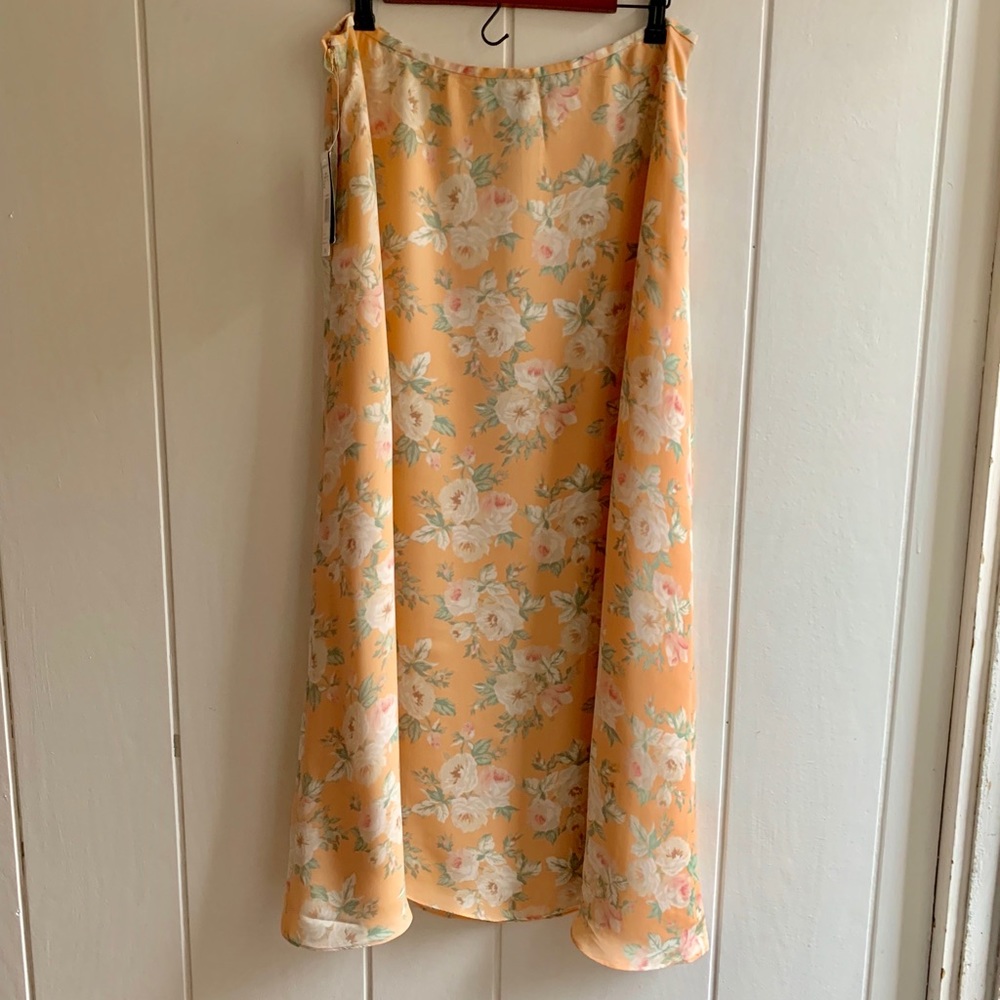 Vintage Lauren Ralph Lauren Silk Floral Maxi Skirt